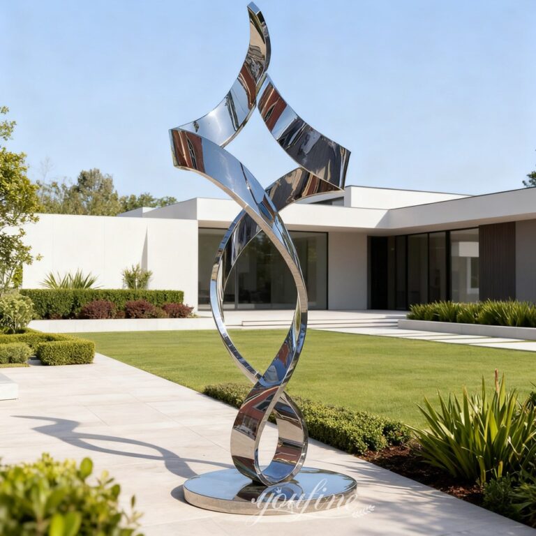 Contemporary Twist Sculpture in Polished Stainless Steel