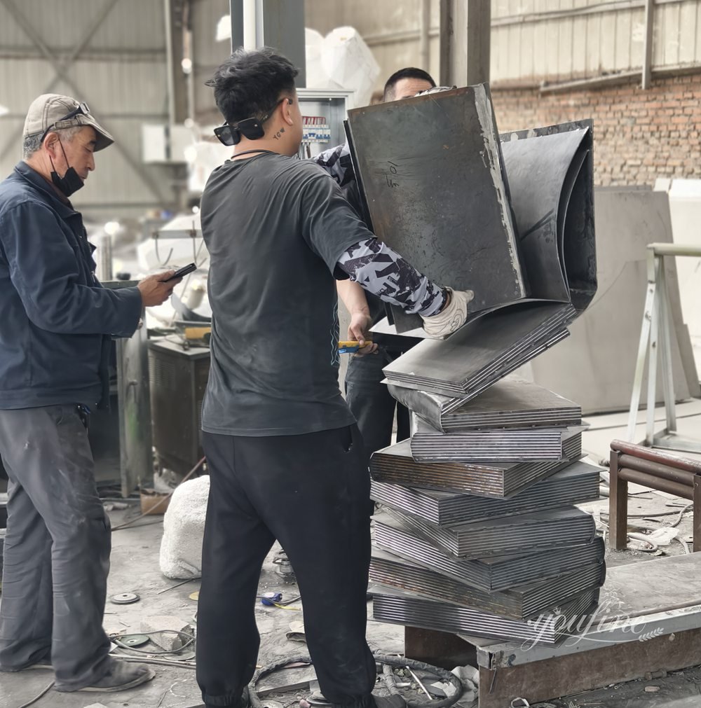 Corten Steel Book Art Sculpture Making Process