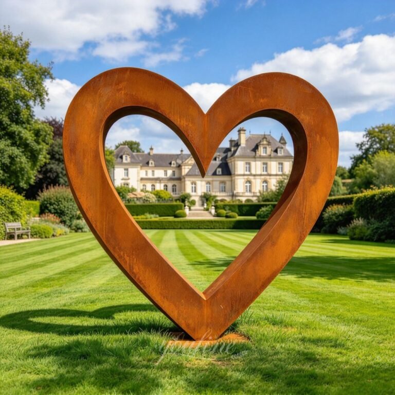 Corten Steel Heart Art Sculpture for Outdoors