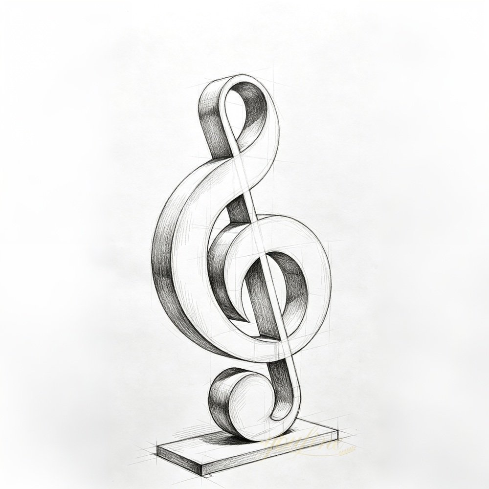 Corten Steel Music Note Sculpture Design