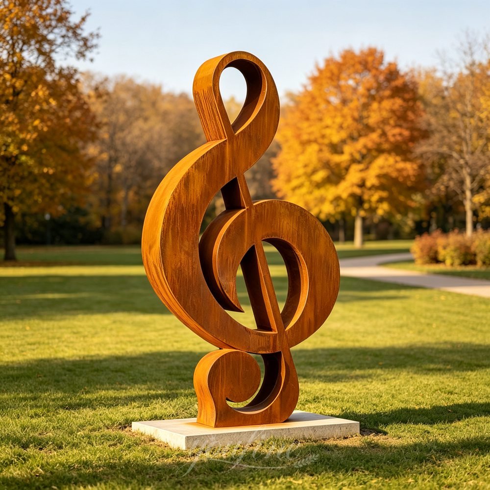 Corten Steel Music Note Sculpture for Outdoor Decor