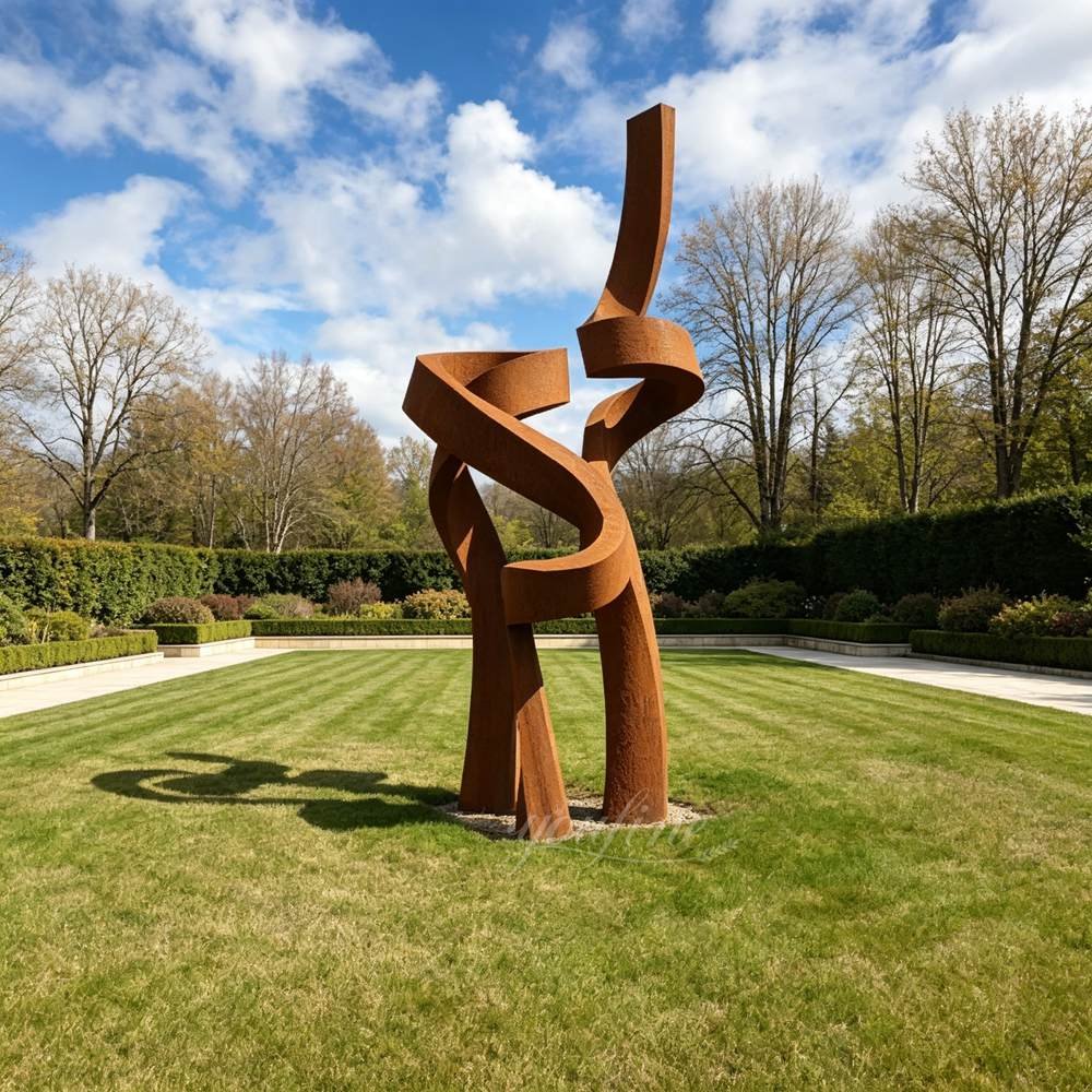 Corten steel sculpture for outdoor landscape