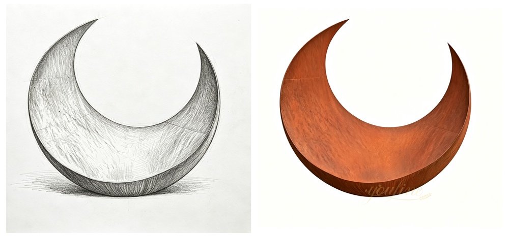 Corten Steel Semi-Moon Sculpture Design Photo