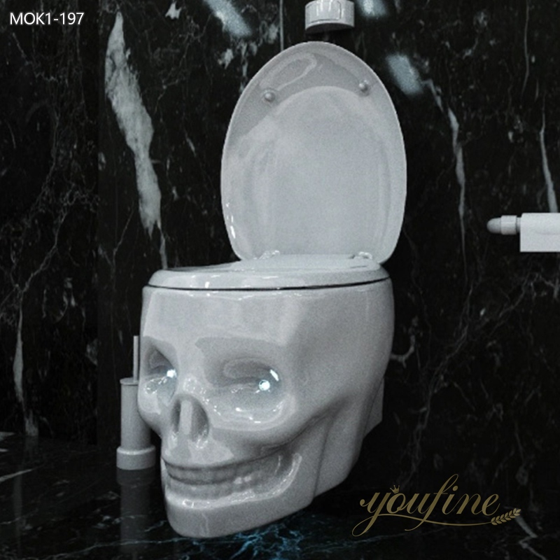Creepy Marble Skull Toilet Bowl for Bathroom