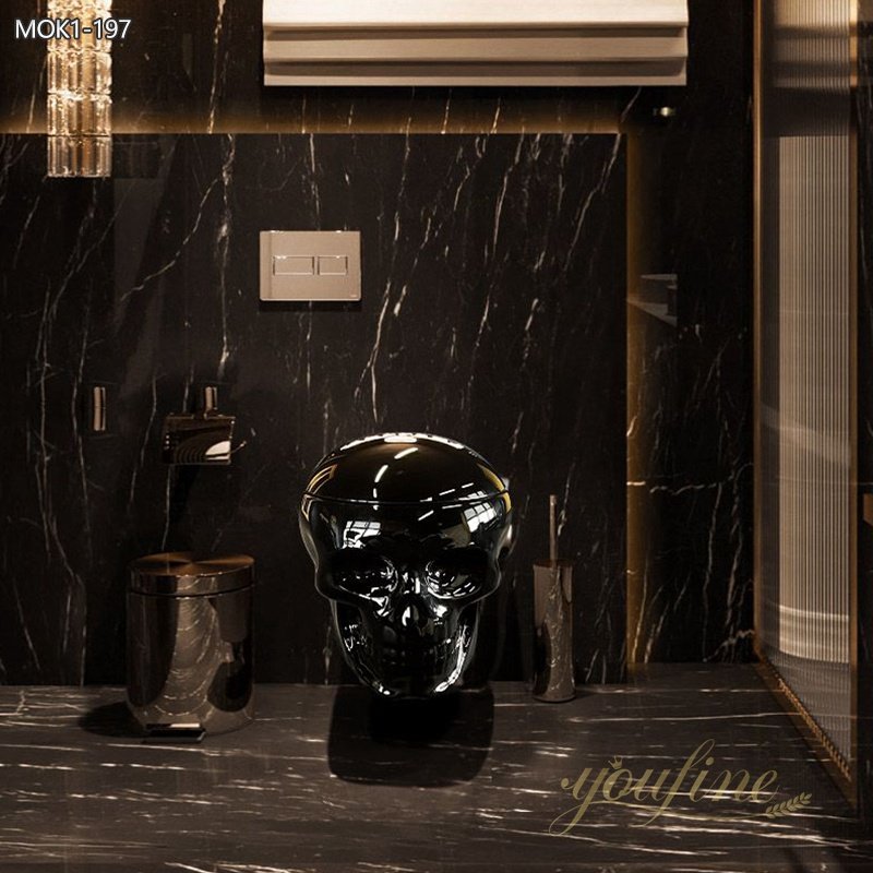 Creepy Marble Skull Toilet Bowl for Bathroom