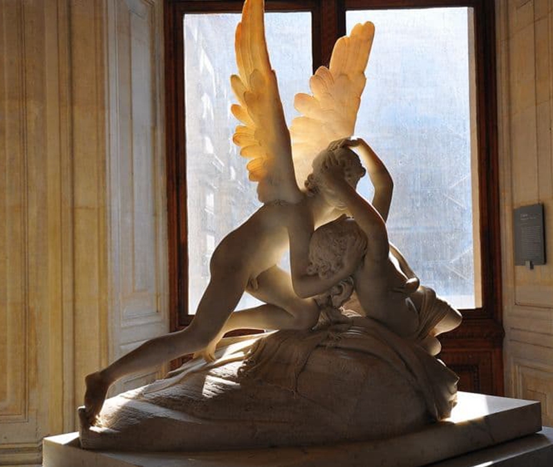 Cupid and Psyche Statue Side View