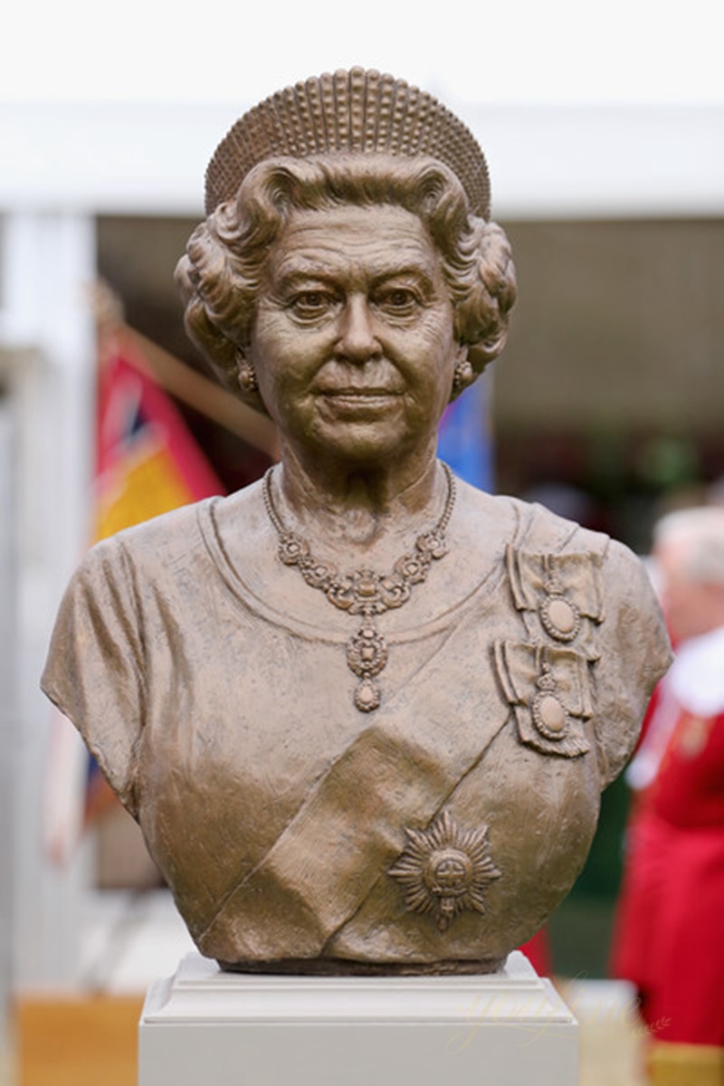 Custom Bronze Bust Statue of Majesty Queen Elizabeth 