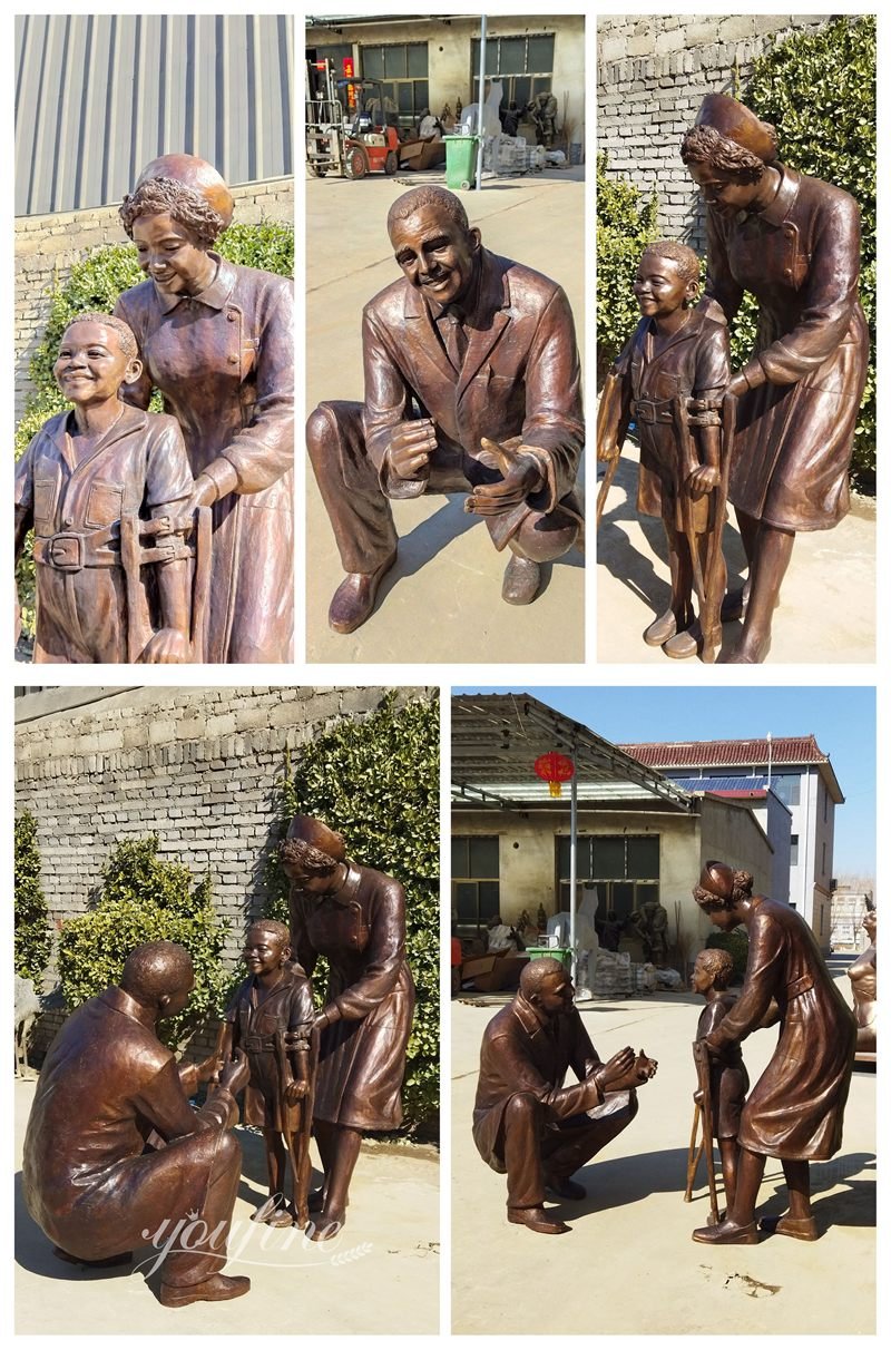 Custom Bronze Nurse Statue Details