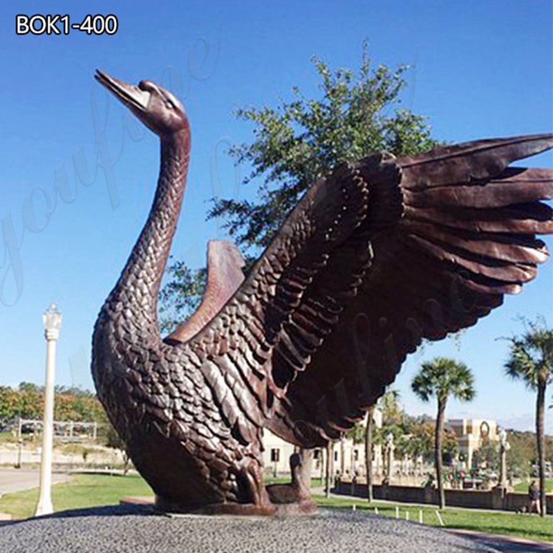  » Custom Bronze Swan Sculpture Animal Outdoor Garden Decor Featured Image