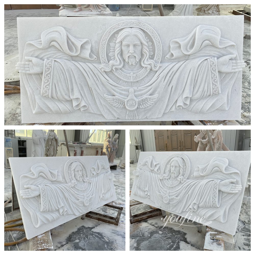 Custom Jesus Relief Sculpture in Marble Details