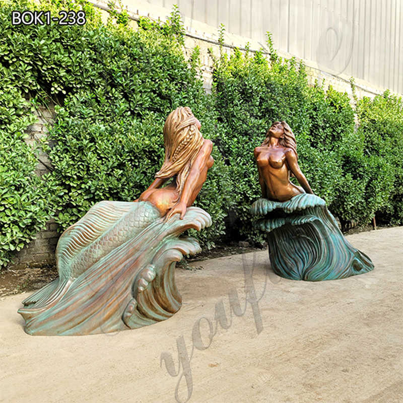 Custom Life Size Bronze Mermaid Statue for Sale BOK1-238