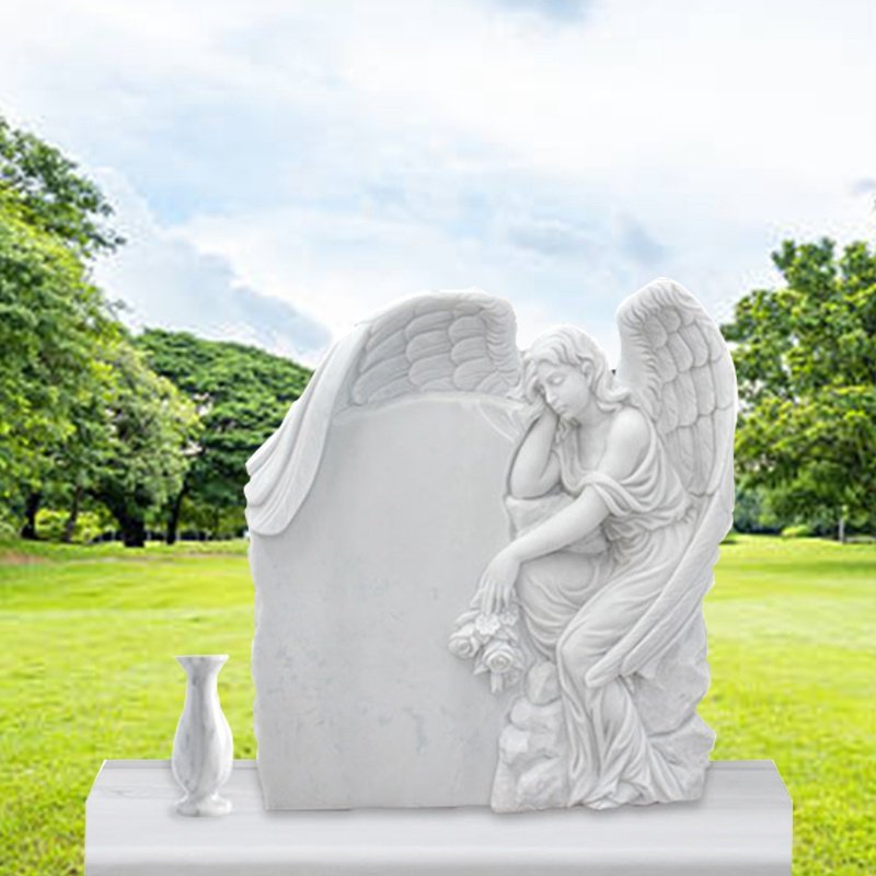 Custom Marble Weeping Angel Grave Headstone MOKK-36