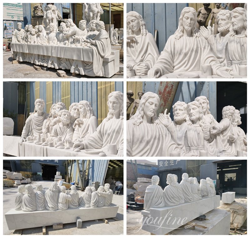 Custom Religious Marble Last Supper Statue Details