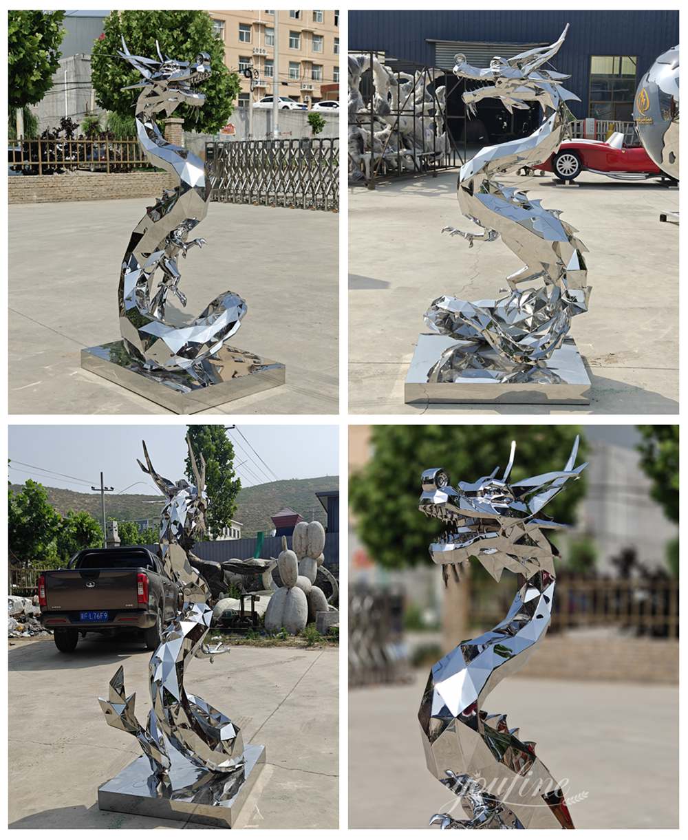 Custom Stainless Steel Dragon Sculpture Details