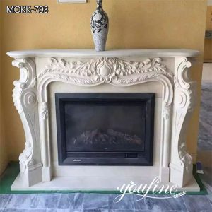  » Customized White Marble Fireplace Mantel for Home Decoration MOKK-905