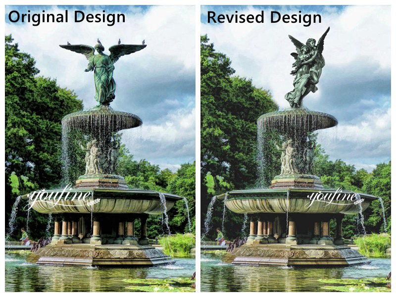 Design of the bronze Cupid and Psyche sculpture fountain