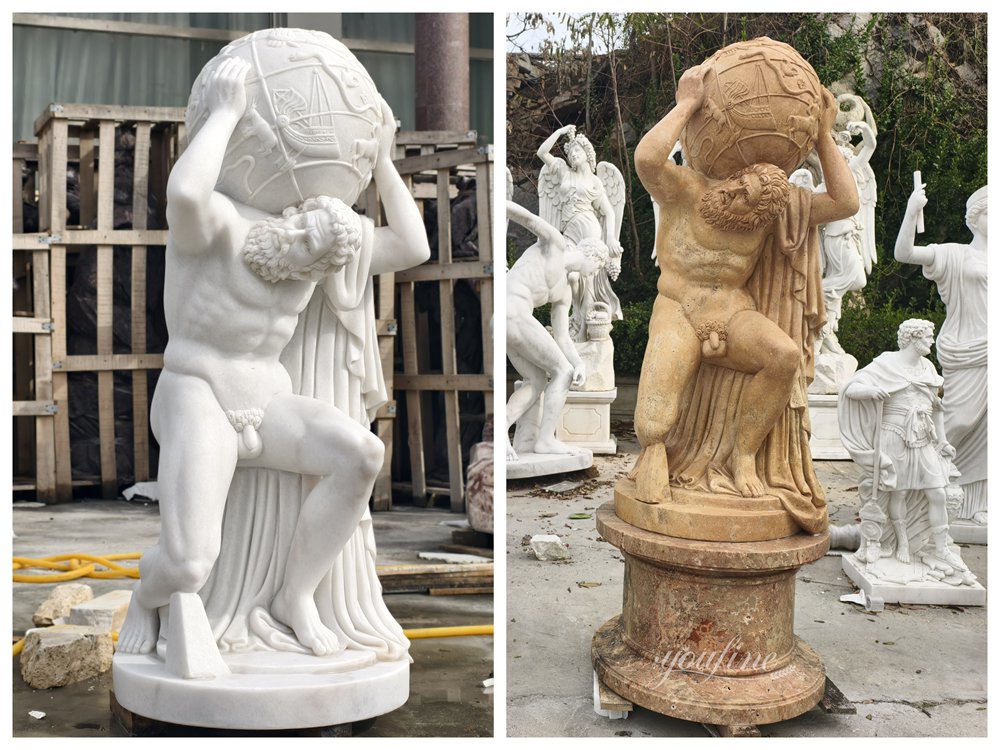 Different Colors of Marble Atlas Statues