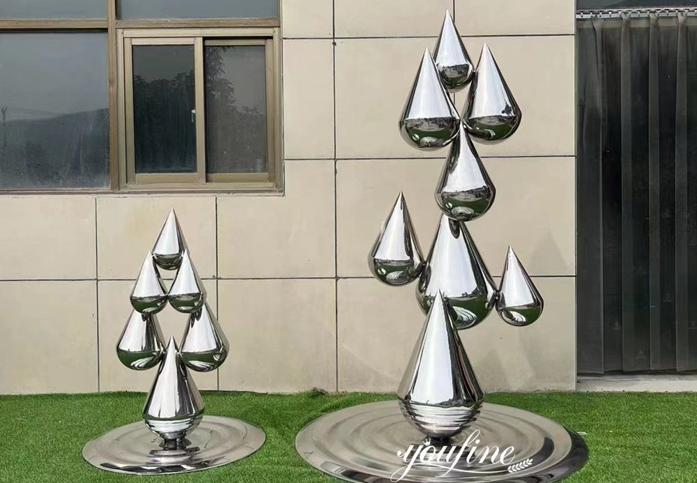 Different Sizes of Stainless Steel Water Drop Sculpture
