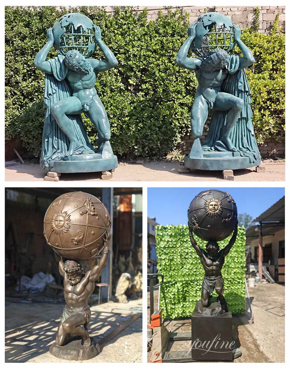 Different Styles of Bronze Atlas Statues