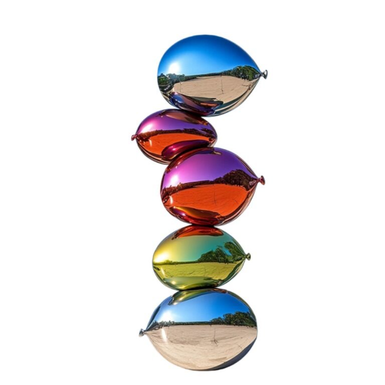 Electroplated Multi-Color Stacked Balloons Art Sculpture