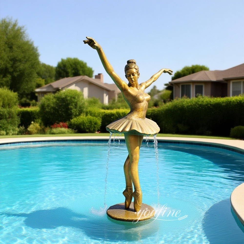 Elegant Life Size Bronze Dancer Fountain for Outdoor Decor
