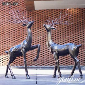 Exquisite Bronze Deer Sculpture Garden Decor Supplier BOK1-228