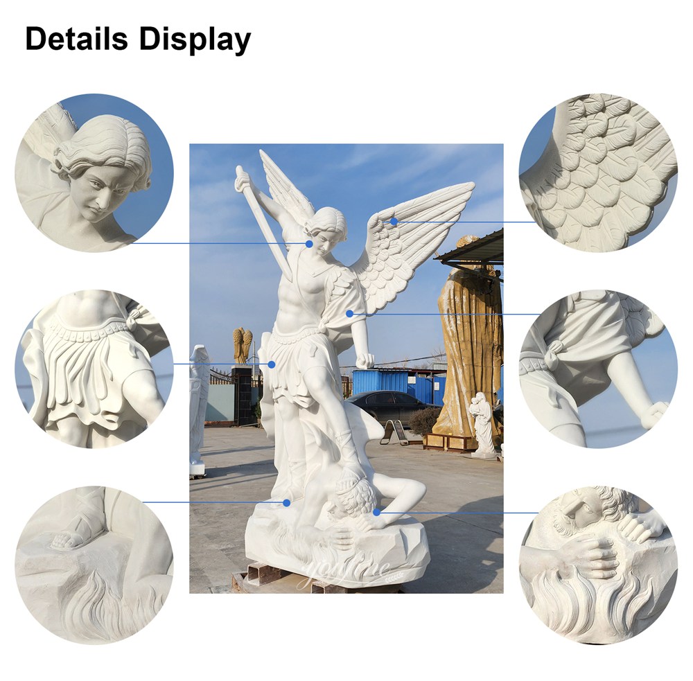 Exquisite Details of Marble St Michael Sculpture