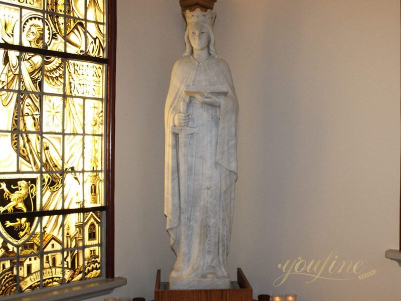 Exquisite Hand-Carved Saint Dymphna Statue for Church