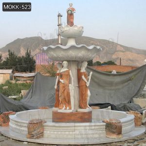  » Exquisite Marble Water Fountain with Lady Statues for Sale MOKK-523