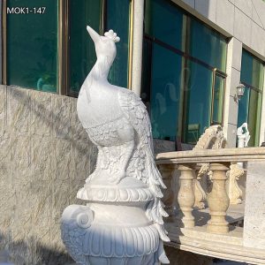  » Factory Promotion Marble Peacock Statue with Timeless Elegance