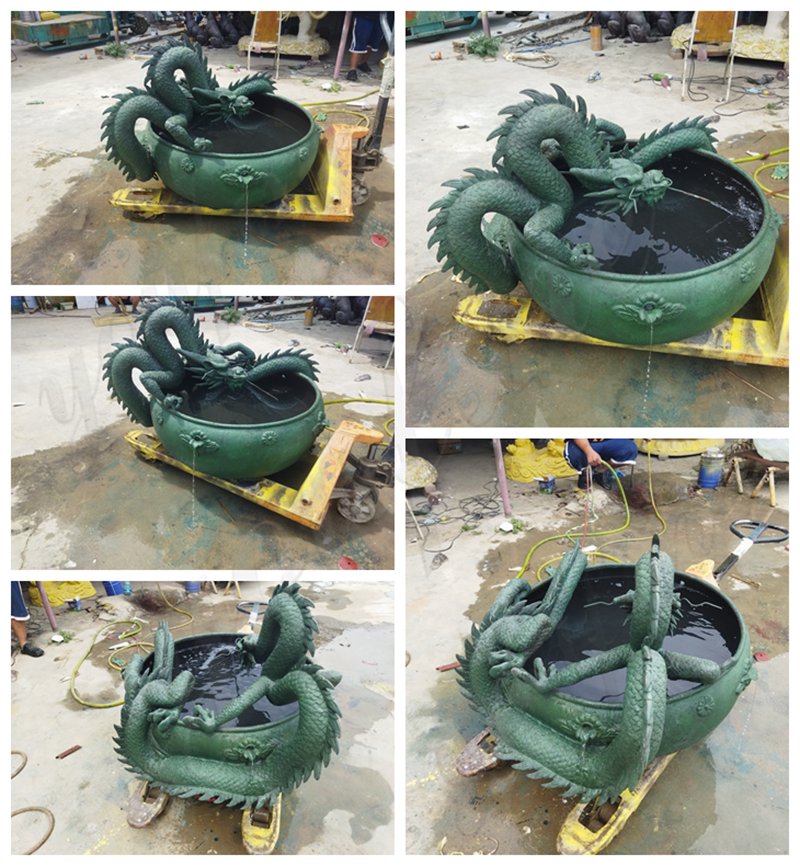 Factory Water Flow Test of Bronze Dragon Fountain