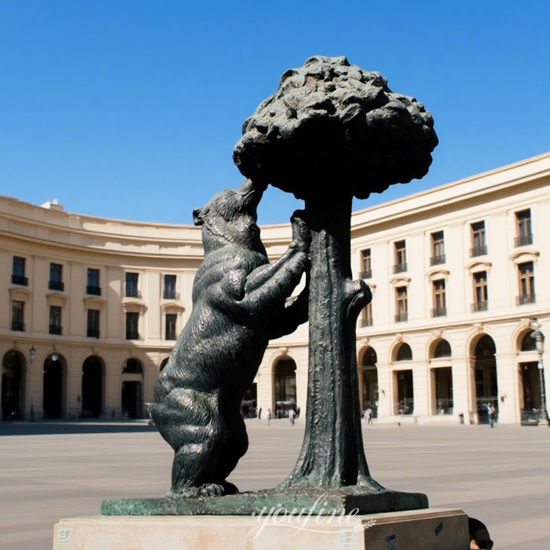bronze bear and eagle statue