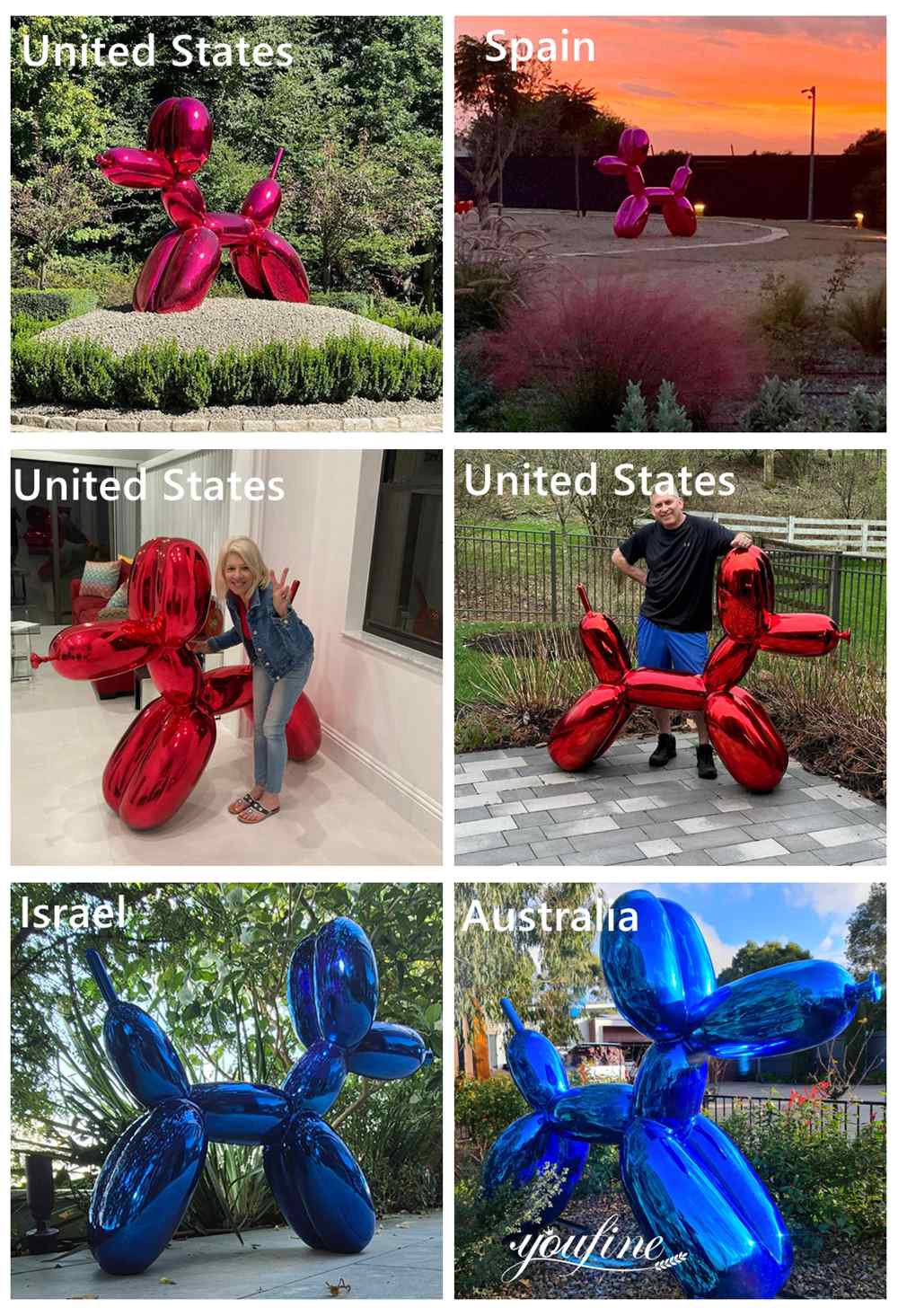 Feedback from around the world on stainless steel balloon dog sculpture replicas