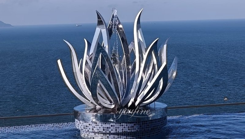 Feedback on the stainless steel lotus flower water fountain in Vietnam