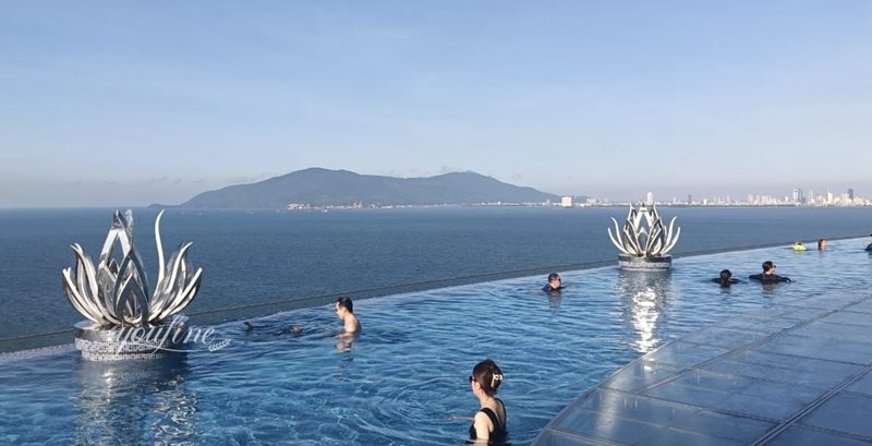 Feedback on the stainless steel metal lotus flower water fountains in Vietnam