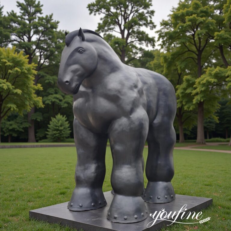 Large Fernando Botero Famous Bronze Fat Horse Sculpture for Outdoor Decor