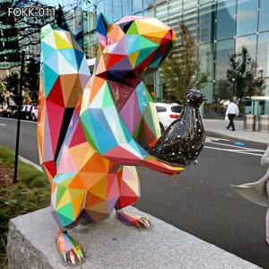  » Fiberglass Colorful Metal Squirrel Sculpture for Outdoor FOKK-011