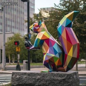  » Fiberglass Colorful Metal Squirrel Sculpture for Outdoor FOKK-011