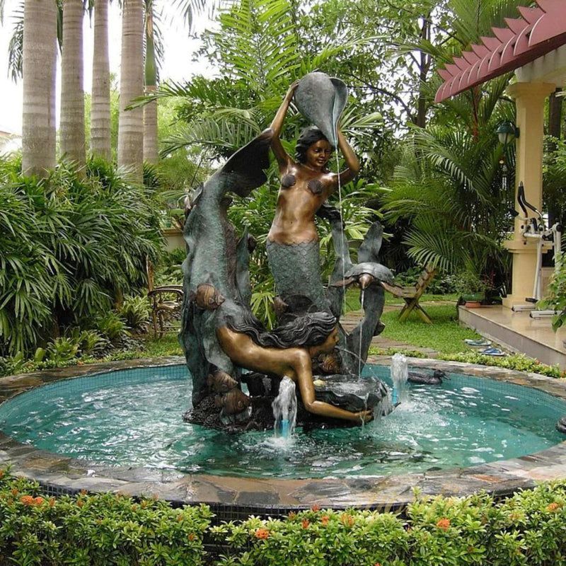 Fine Cast Bronze Mermaid Fountain For Pool