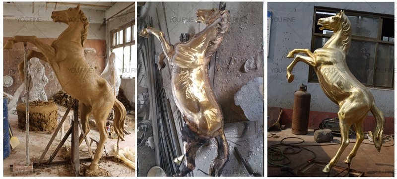 Fine Polishing Process of Bronze Horse Statue