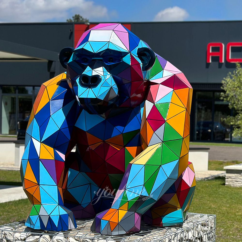 France Corporate Entrance Painted Geometric Stainless Steel Gorilla Feedback