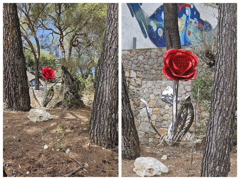 French stainless steel rose sculpture feedback