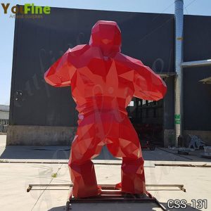  » Red Gorilla Sculpture Large Outdoor Art Decor for Sale CSS-131