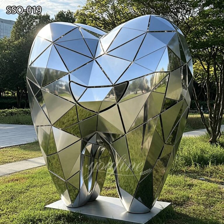 Geometric Stainless Steel Teeth Statue