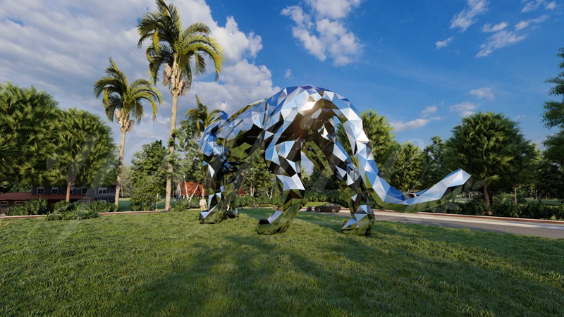 Geometric Stainless steel tiger sculpture