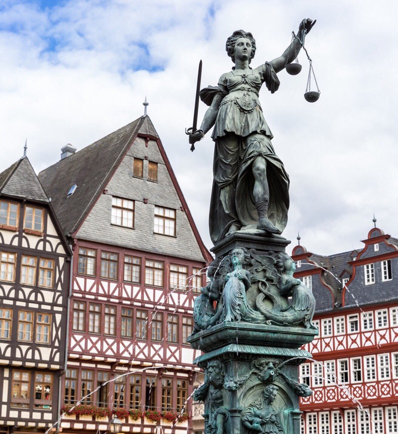 Germany Lady Justice in city center of Frankfurt