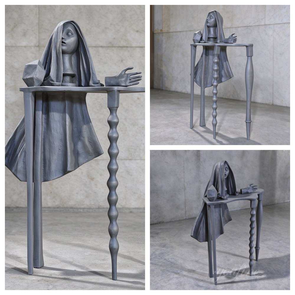 Giacometti-Inspired Bronze Surrealist Table Sculpture Details