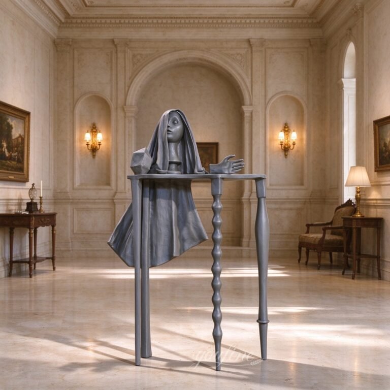 Giacometti-Inspired Bronze Surrealist Table Sculpture for Indoor Decor