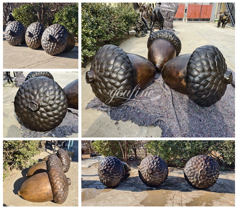 Giant Bronze Acorn Statue Details