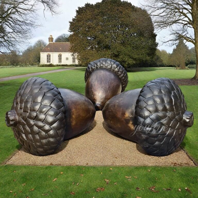 Giant Bronze Acorn Statue for Outdoor Garden Decor